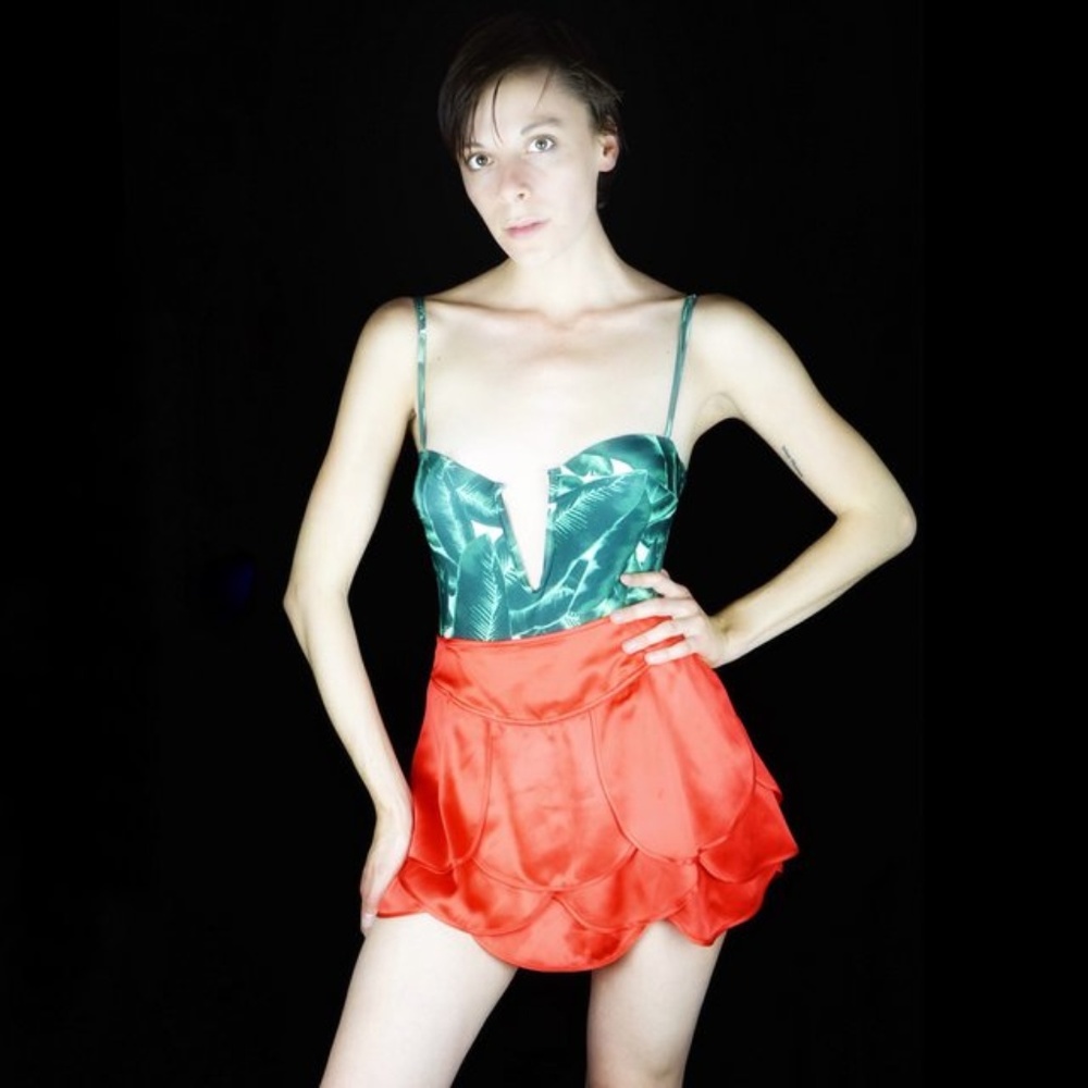 Armani Exchange Drive Em Insane Red Mini Skirt